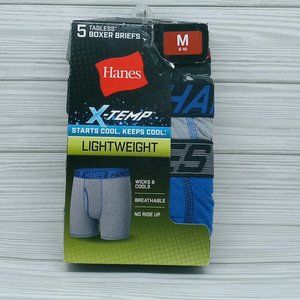 Hanes Boys Tagless Printed X-Temp Lightweight Boxer Briefs 5-Pack SIze M (8-10)